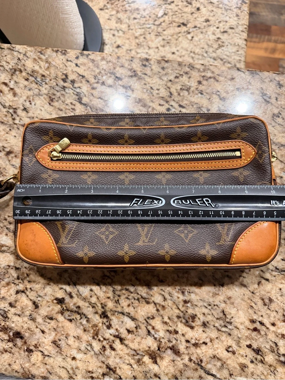 Louis Vuitton Monogram Marlee Dragonee Pouch in Brown and Tan